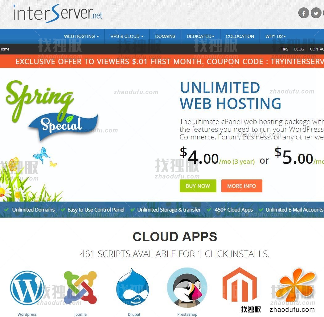 Interserver促销：老牌美国主机商，目前使用优惠码所有主机和OpenVZ VPS首月0.01刀